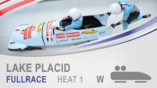 Lake Placid  Womens Bobsleigh Heat 1 World Cup Tour 20142015  FIBT Official [upl. by Toille]