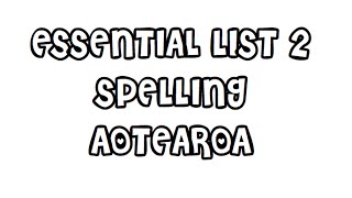 Essential list 2 spelling [upl. by Sonstrom909]