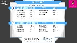 Crowhurst Park CC Under 16 v Buxted Park CC Under 16 [upl. by Aneles]