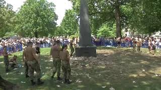 US Naval Academy Plebes Annual Grease Herndon Monument Climb I LIVE [upl. by Elihu266]