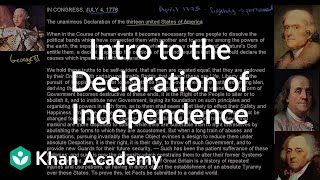 Background and introduction to the United States Declaration of Independence  Khan Academy [upl. by Inman479]