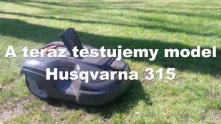 Husqvarna kosiarka samojezdna Automower 430X i Automower 315 jak wjeżdża na wzniesienie [upl. by Scarface]