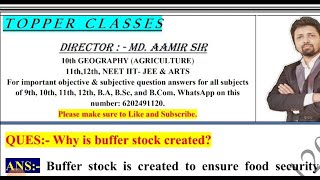 Why is buffer stock created  aamir sir patna [upl. by Htebilil822]