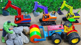 Diy tractor mini Bulldozer to making concrete road  Construction Vehicles Road Roller 118 [upl. by Varrian611]