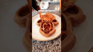 Chicken and Mickey Waffle with HoneySriracha Drizzle from the Grand Floridian Cafe disneyfood [upl. by Wordoow]