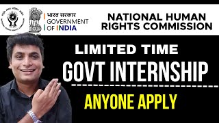 GOV OF INDIA Internship ➤ Paid Internship With NHRC 2024  FREE CERTIFICATES For All No Exam No Fee [upl. by Akihsar]