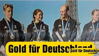 Deutsche TriathlonMixed Staffel holt gold in Paris olympische sommerspiele 2024 [upl. by Lletnwahs]