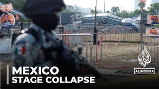 Mexico stage collapse Nine people killed at election campaign rally [upl. by Obla166]