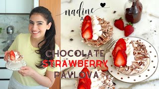 Best Chocolate and Strawberry Pavlova Recipe  How to make Chocolate and Strawberry Pavlova [upl. by Hume]