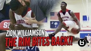 Zion Williamson Attempts InGame Eastbay amp Rim Bites Back [upl. by Lleznod]