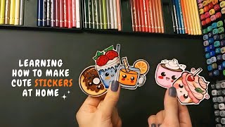 Sticker making tutorial Teaching cute drawings and making stickers💫 [upl. by Ardie476]