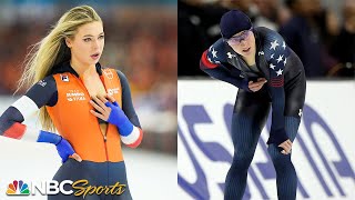 USAs Kimi Goetz edges Jutta Leerdam by 09 in Salt Lake World Cup 1000m showdown  NBC Sports [upl. by Eniamrehc]