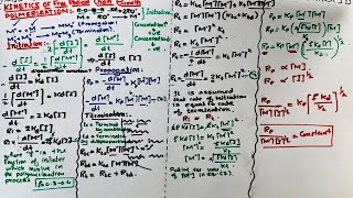 Kinetics of free radicals chain growth polymerisation  synthetic polymers [upl. by Godspeed]