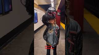 Real Life Venom Symbiote Cosplay New York City Subway [upl. by Nahtanhoj]