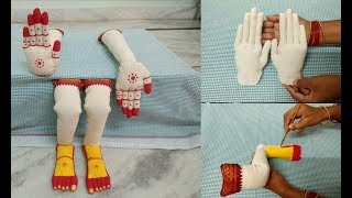 Hands and legs making for devi navaratri idol and varalakshmi devi  abhaya amp hastha for gowridevi [upl. by Pinzler]