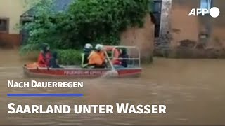 Saarland Hochwasserlage nach Dauerregen katastrophal  AFP [upl. by Swen]