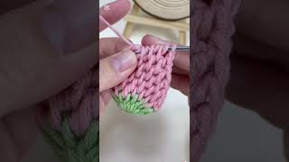 Crochet strawberry  Simple amp Easy Basic Crochet Stitches [upl. by Albarran]