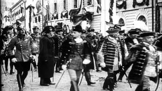 Coronation parade for Emperor Karl I of Austria being crowned Karl IV of HungarHD Stock Footage [upl. by Olympie943]