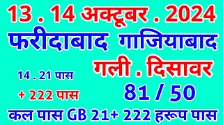 1314October2024  Faridabad Ghaziabad Gali Disawar Number Harup Today Game  TARA KING [upl. by Malim895]