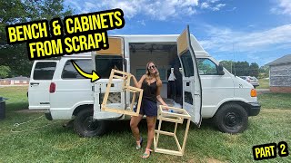 Bench amp THINGS  Cabinets and Benchs for your VAN Part 2  Building a van on a BUDGET  VANLIFE [upl. by Nosral]