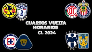 HORARIOS CANALES Y FECHAS DONDE VER LOS CUARTOS DE FINAL VUELTA  LIGUILLA LIGA MX CLAUSURA 2024 [upl. by Erdnassac]