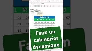 Comment faire un calendrier dynamique sur Excel excel astuceexcel exceltips exceltutorial [upl. by Yedarb]