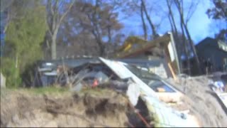 Timelapse Erosion forces demolition of lakeshore home [upl. by Fifine510]