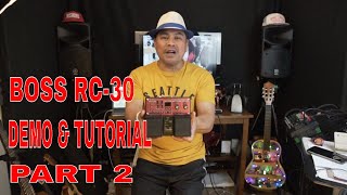 BOSS RC 30 DEMO AND TUTORIAL PART 2 HOW TO SWITCH FROM TRACK 1 TO TRACK 2 [upl. by Anaek]