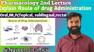 Various routes of drug Administration  Oral  parenteral  Topical  Sublingual Naveen sir [upl. by Airogerg]