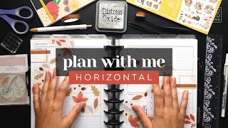 PLAN WITH ME  Horizontal Layout Weekly Setup in a Classic Happy Planner  Hello Fall [upl. by Hakan]