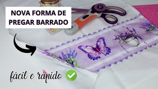 COMO PREGAR BARRADO NO PANO DE PRATO  NOVA FORMA  FÁCIL E RÁPIDO [upl. by Suidaht]