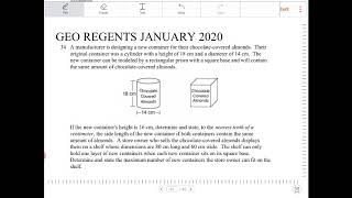 NYS geometry regents January 2020 question 34 [upl. by Adnarb]