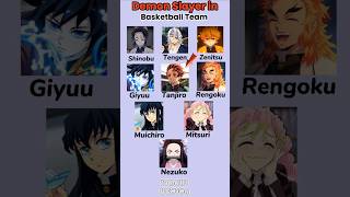 Demon Slayer Characters in basketball Team anime demonslayer basketball tanjiro rengoku shorts [upl. by Emil]