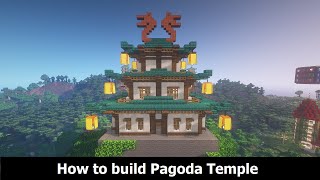 MINECRAFT How to build a Pagoda Temple Japanese  Buddhist house [upl. by Sairu]