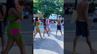 Copacabana beach Promenade walk Brazil brazil shortvideo travel praia [upl. by Brookhouse306]