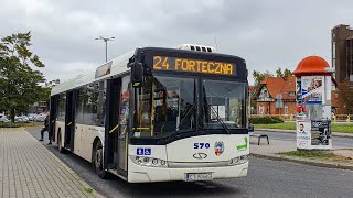 MZK Toruń  linia 24  Solaris Urbino 12 III 570 [upl. by Olimac388]