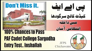 PAF Cadet College SargodhaLower Topa Muree Most Informative JFPS Chichawatni Too easy to pass [upl. by Inoliel]