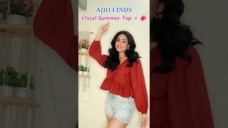 Cute college top under rs 500  Floral summer top  Ajio top haul [upl. by Heddy505]