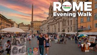 Rome Italy  Most Beautiful Sites Evening Tour  4K 60fps [upl. by Osithe517]