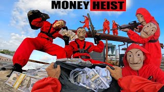 PARKOUR VS MONEY HEIST Bad Guy kidnaps female Police and kills male Police for revenge  Epic POV [upl. by Lajib]