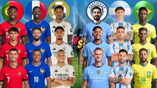 Portugal France Madrid 🆚 Man City Argentina Brazil  Messi Ronaldo Mbappe Neymar Vinicius [upl. by Fougere]