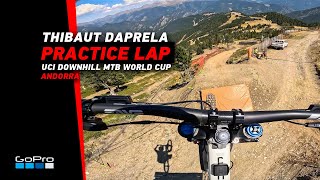 GoPro Thibaut Daprela Practice Run in ANDORRA  2023 UCI Downhill MTB World Cup [upl. by Ylim]