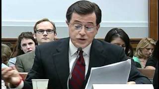 Colbert stays in character at congressional hearing [upl. by Cati]