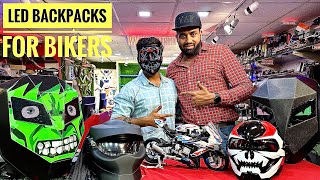 LED Bikers BACKPACK🔥HELMET  PGX Accessories for Bikes  Karol Bagh [upl. by Ynavoeg]