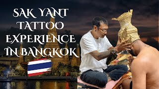 Painful Tattoo Experience in Bangkok 3000 Years Old Sak Yant Traditional  Thailand Culture [upl. by Eeralih]