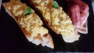 Scrambled Eggs On Toasted Garlic Bread  Cook [upl. by Sigvard]