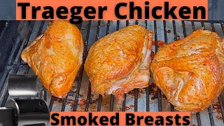 Smoked chicken breast on Traeger pellet smoker [upl. by Ethbin649]