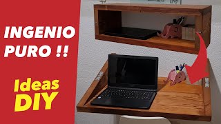 6 Ideas de ESCRITORIOS PLEGABLES a la pared que puedes hacer en casa Ideal para espacios pequeños [upl. by Osrick126]