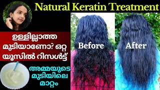 Natural Keratin Treatment at home❤Hair volumizing treatment❤Natural hair straightening method  home [upl. by Shultz]