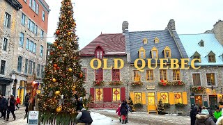 4K🇨🇦 Old Quebec Christmas Walk🎄Fairytale Xmas in Petit Champlain🌟amp Place Royale⛪1640 Bistro🍷 2021 [upl. by Eilegna86]